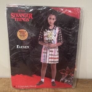 Stranger Things Eleven Costume Child M 8/10 Dress Netflix Halloween Cosplay NEW